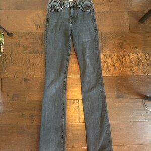 Frame le crop mini boot gray denim jeans | size 26